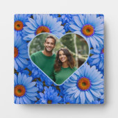 Blaubläuliche Sonnenblumen Blaue Gänse Muster Fotoplatte (Vorderseite)