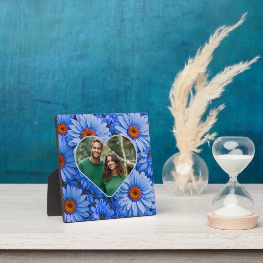 Blaubläuliche Sonnenblumen Blaue Gänse Muster Fotoplatte (InSitu)