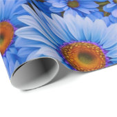 Blaubläuliche Sonnenblumen Blaue Gänse Muster Geschenkpapier (Rolleneckpunkt)