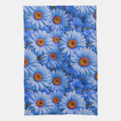 Blaubläuliche Sonnenblumen Blaue Gänse Muster Geschirrtuch (Vertikal)