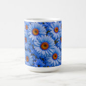 Blaubläuliche Sonnenblumen Blaue Gänse Muster Kaffeetasse (Mittel)