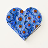 Blaubläuliche Sonnenblumen Blaue Gänse Muster Notizblock (Rückseite)