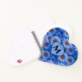 Blaubläuliche Sonnenblumen Blaue Gänse Muster Notizblock (Innenseite)