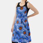 Blaubläuliche Sonnenblumen Blaue Gänse Muster Schürze (InSitu)