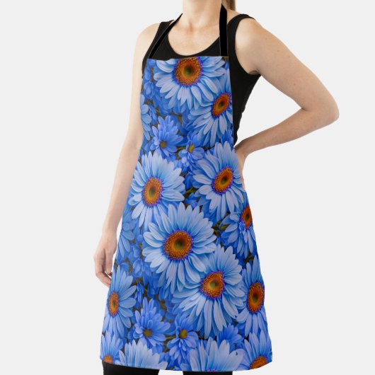 Blaubläuliche Sonnenblumen Blaue Gänse Muster Schürze (InSitu)