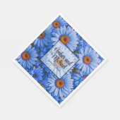 Blaubläuliche Sonnenblumen Blaue Gänse Muster Serviette (Ecke)