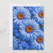 Blaubläuliche Sonnenblumen blauer Gänseblütenblume Einladung (Rückseite)