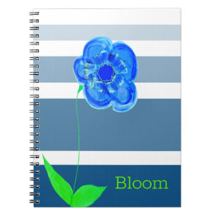 Blaublühendes Design Notizblock
