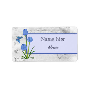 Blaublume Adraufkleber Adressaufkleber