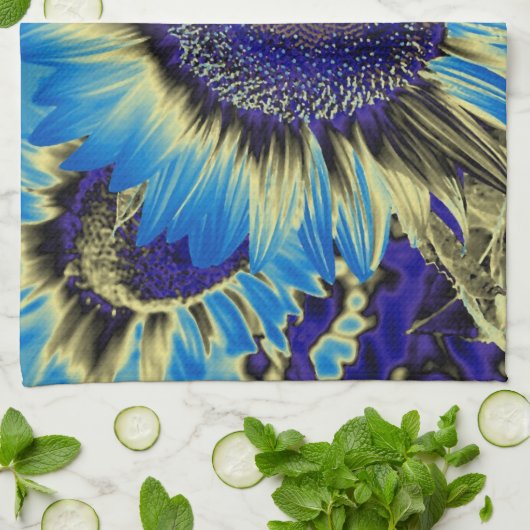 Blaublume Geschirrtuch (Gefaltet)