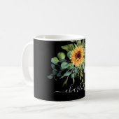 Blaublume-Grünschrift Kaffeetasse (Vorderseite Links)