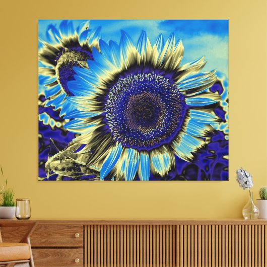 Blaublume Leinwanddruck (Insitu (Wohnzimmer))