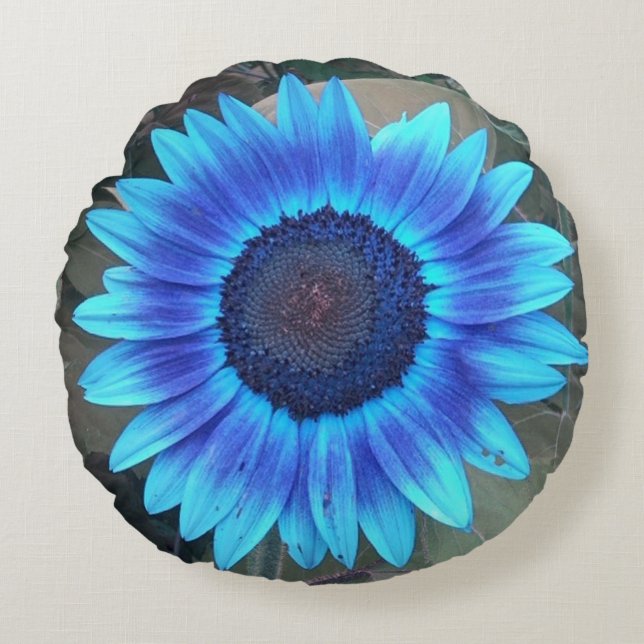Blaublume Rundes Kissen (Vorderseite)