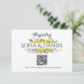 Blaublume Wildblume Hochzeit QR Begleitkarte (Stehend Vorderseite)