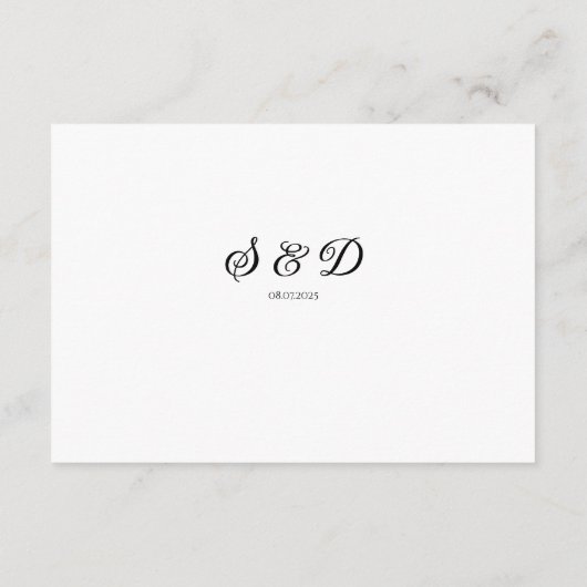 Blaublume Wildblume Hochzeit QR Begleitkarte (Rückseite)