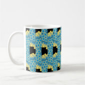 Blaublumen auf schwarz mit gelb abstrakten kaffeetasse (Links)