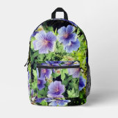 Blaublumen Bedruckter Rucksack (Vorderseite)