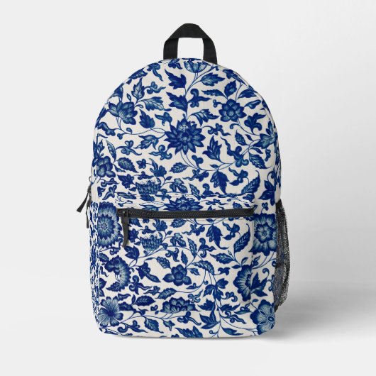 Blaublumen Bedruckter Rucksack (Vorderseite)