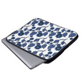 Blaublumen, blaue Blätter, BlumenFolkloreblumen Laptopschutzhülle (Vorne Knopf)