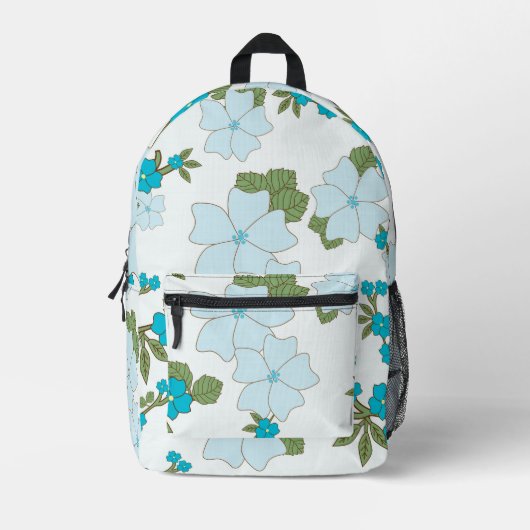 Blaublumen, Blumenmuster, Muster der Blume Bedruckter Rucksack
