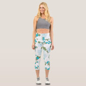 Blaublumen, Blumenmuster, Muster der Blume Capri Leggings (Vorderseite)