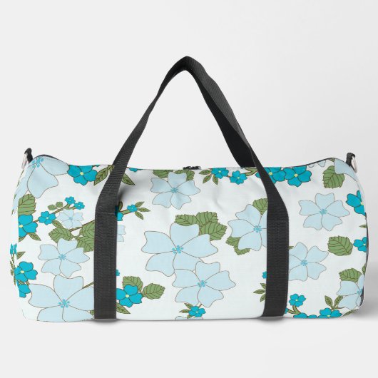 Blaublumen, Blumenmuster, Muster der Blume Duffle Bag (Vorderseite)