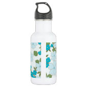 Blaublumen, Blumenmuster, Muster der Blume Edelstahlflasche (Rückseite)