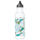 Blaublumen, Blumenmuster, Muster der Blume Edelstahlflasche (Links)