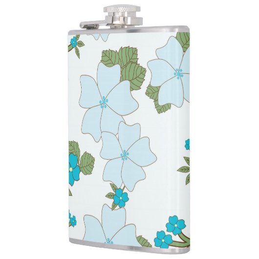 Blaublumen, Blumenmuster, Muster der Blume Flachmann (Links)