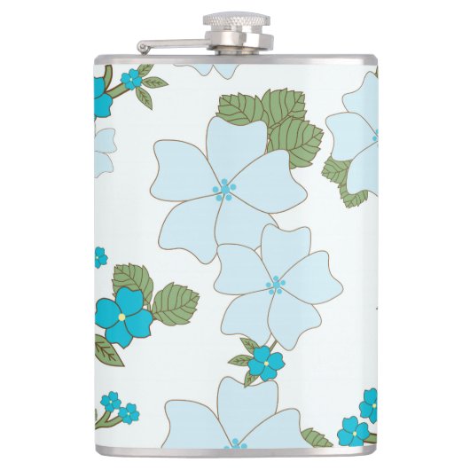 Blaublumen, Blumenmuster, Muster der Blume Flachmann (Vorderseite)