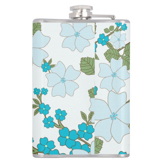 Blaublumen, Blumenmuster, Muster der Blume Flachmann (Rückseite)