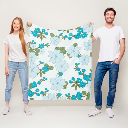 Blaublumen, Blumenmuster, Muster der Blume Fleecedecke (Beispiel)
