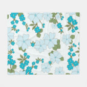 Blaublumen, Blumenmuster, Muster der Blume Fleecedecke (Vorderseite (Horizontal))