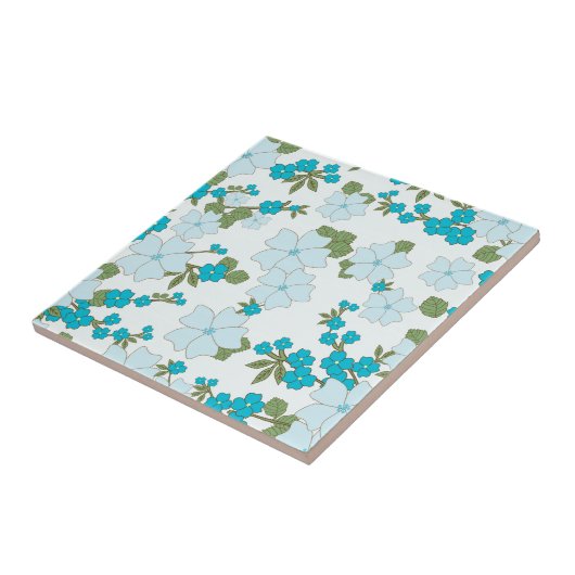 Blaublumen, Blumenmuster, Muster der Blume Fliese (Seite)