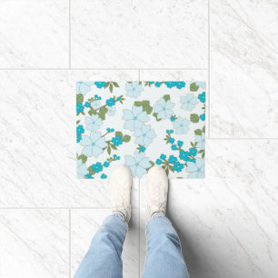 Blaublumen, Blumenmuster, Muster der Blume Fußmatte