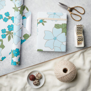 Blaublumen, Blumenmuster, Muster der Blume Geschenkpapier