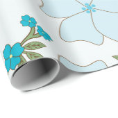 Blaublumen, Blumenmuster, Muster der Blume Geschenkpapier (Rolleneckpunkt)