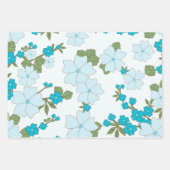 Blaublumen, Blumenmuster, Muster der Blume Geschenkpapier Set (Vorderseite 2)