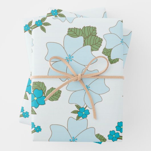 Blaublumen, Blumenmuster, Muster der Blume Geschenkpapier Set (Beispiel)