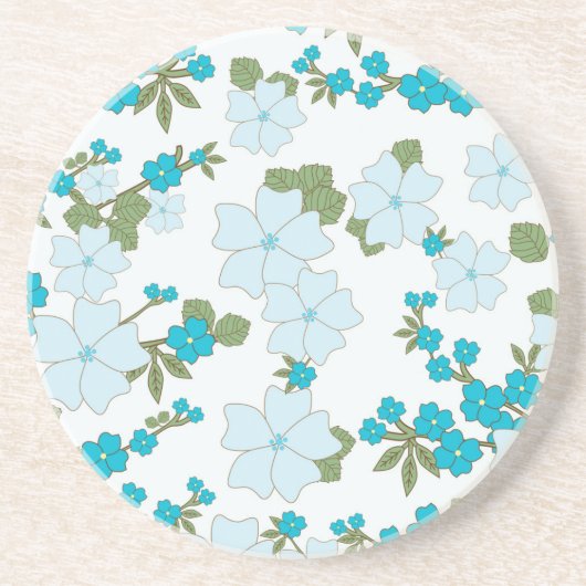 Blaublumen, Blumenmuster, Muster der Blume Getränkeuntersetzer (Vorne)