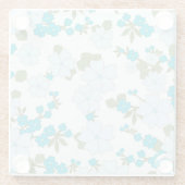 Blaublumen, Blumenmuster, Muster der Blume Glasuntersetzer (Rückseite)