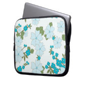 Blaublumen, Blumenmuster, Muster der Blume Laptopschutzhülle (Vorderseite Links)