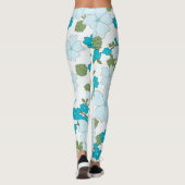 Blaublumen, Blumenmuster, Muster der Blume Leggings (Rückseite)