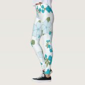 Blaublumen, Blumenmuster, Muster der Blume Leggings (Links)