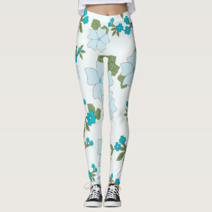 Blaublumen, Blumenmuster, Muster der Blume Leggings