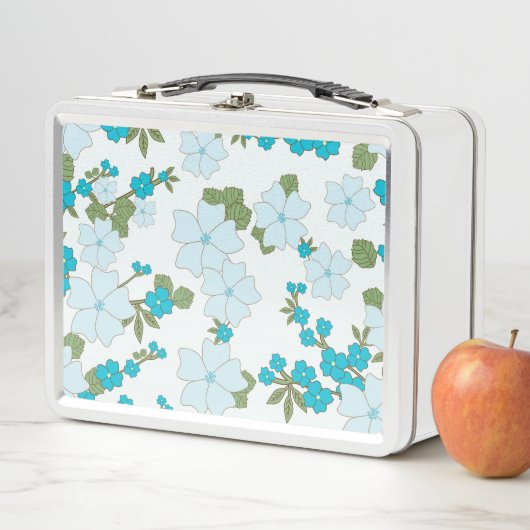 Blaublumen, Blumenmuster, Muster der Blume Metall Brotdose (Beispiel)