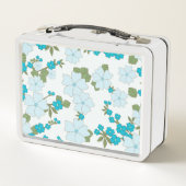 Blaublumen, Blumenmuster, Muster der Blume Metall Brotdose (Rückseite)