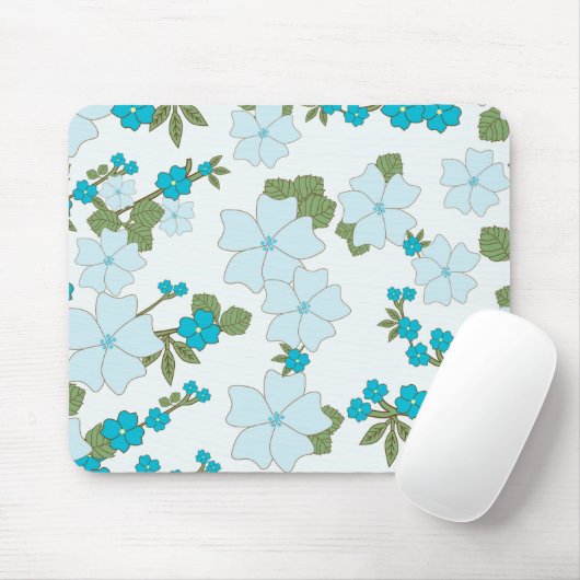 Blaublumen, Blumenmuster, Muster der Blume Mousepad (Mit Mouse)