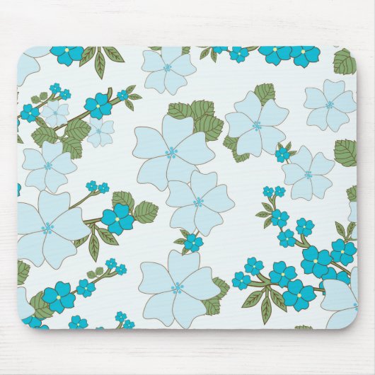 Blaublumen, Blumenmuster, Muster der Blume Mousepad (Vorne)
