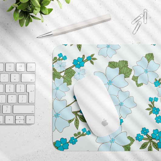 Blaublumen, Blumenmuster, Muster der Blume Mousepad
